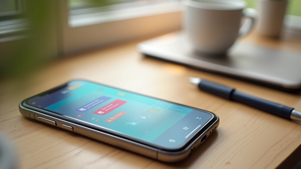 Smartphone met gekleurde digitale agenda en notificaties