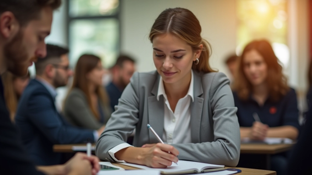 Cursisten die deelnemen aan productiviteitstraining